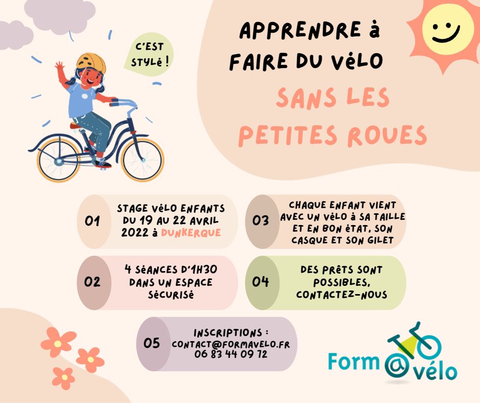 cours apprendre vélo ville sensibiliser mobilités actives savoir-rouler scolaire Dunkerque Hauts-de-France